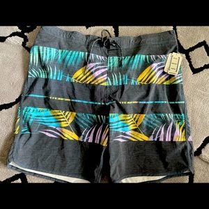 George Men's Rainbow Palms 9-in. Eboard Swim Short